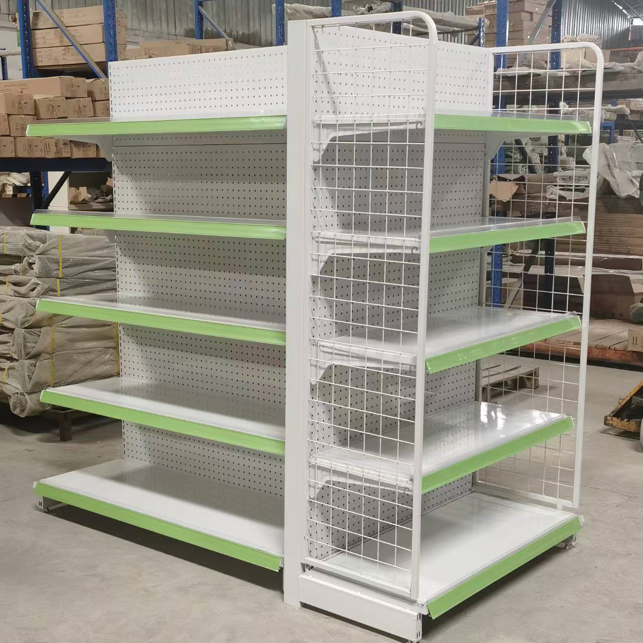 Cold Rolled Steel Supermarket Shelf Rack Milk White 175KG Loading