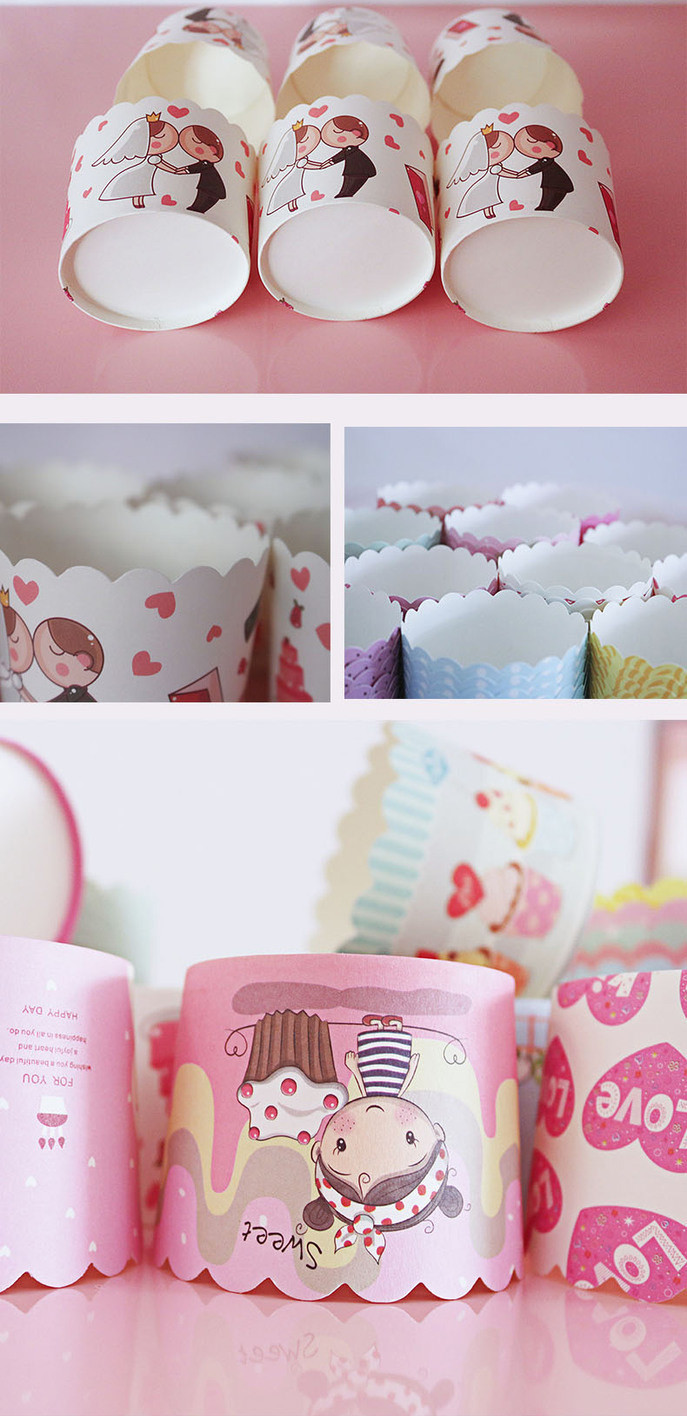 Party Decorating Set Ivory Paperboard Muffin Baking Cups