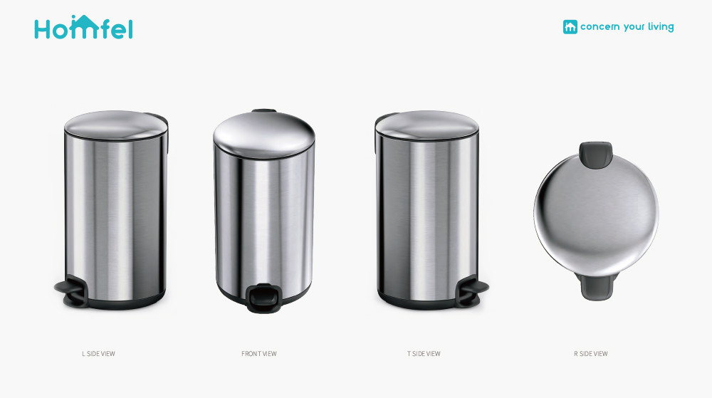3L 5L 12L 20L 30L Steel Round foot operated trash can for Home Bathroom Kitchen