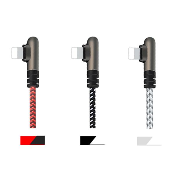Aluminum Alloy Housing Nylon Braided Cable USB Type C Right Angle For Android