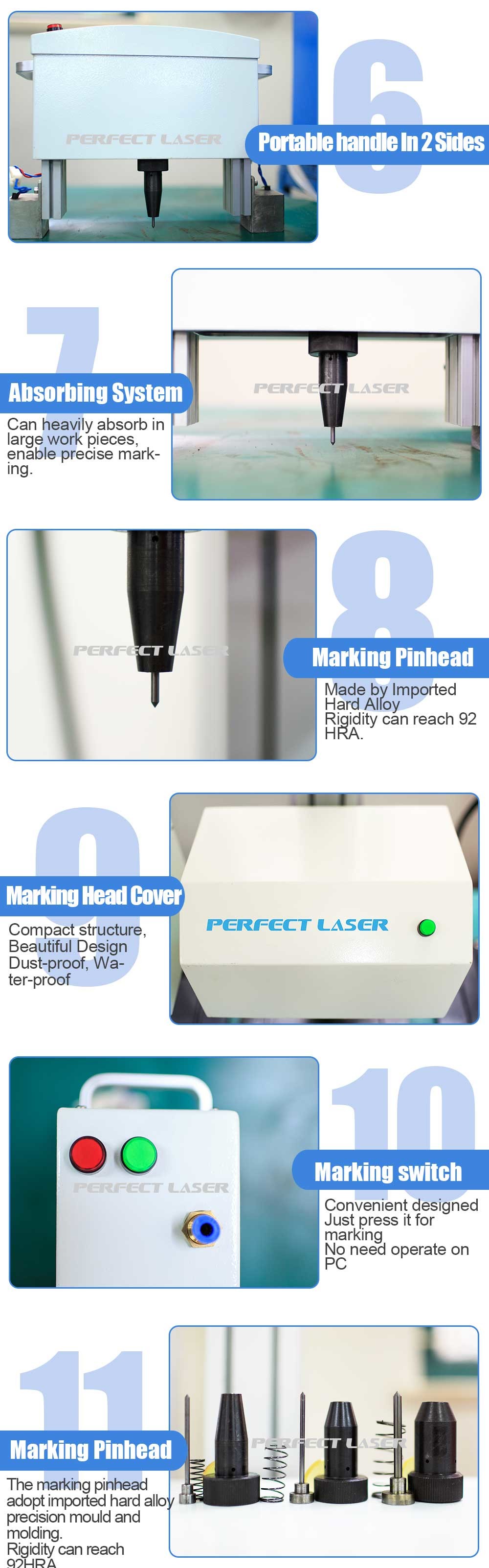 Handheld Portable Metal Mild Stainless Carbon Steel Aluminum Iron Copper Dot Peen Marking Machine