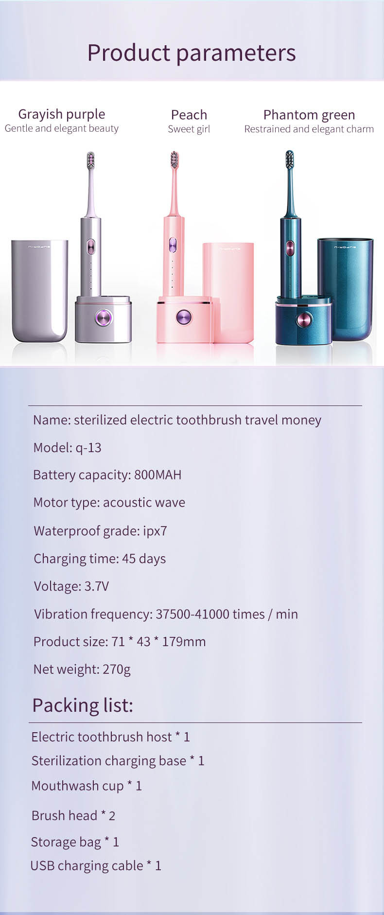 Professional Sonic Electric Toothbrush With UV 360 Disinfection Cup And Travel Case