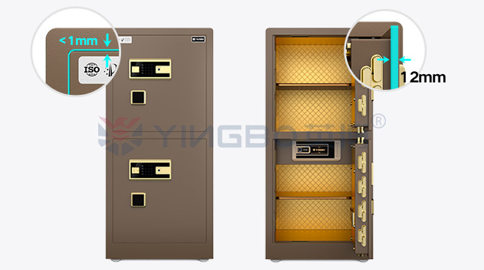 95kg Smart Home Safe Fingerprint Lock Double Door YB/RS-120D Coffee