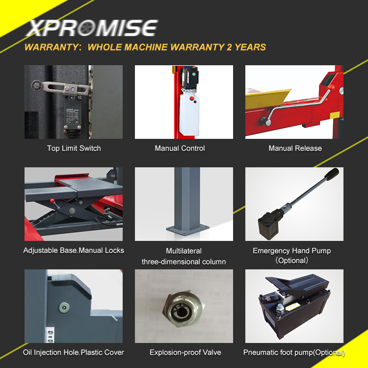 CE Certification Four Post Hydraulic Garage Equipment Car Lift