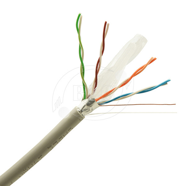 FTP Shielded Cat6 Internet Cable / Cable Ethernet Cat 6 0.57mm Conductor