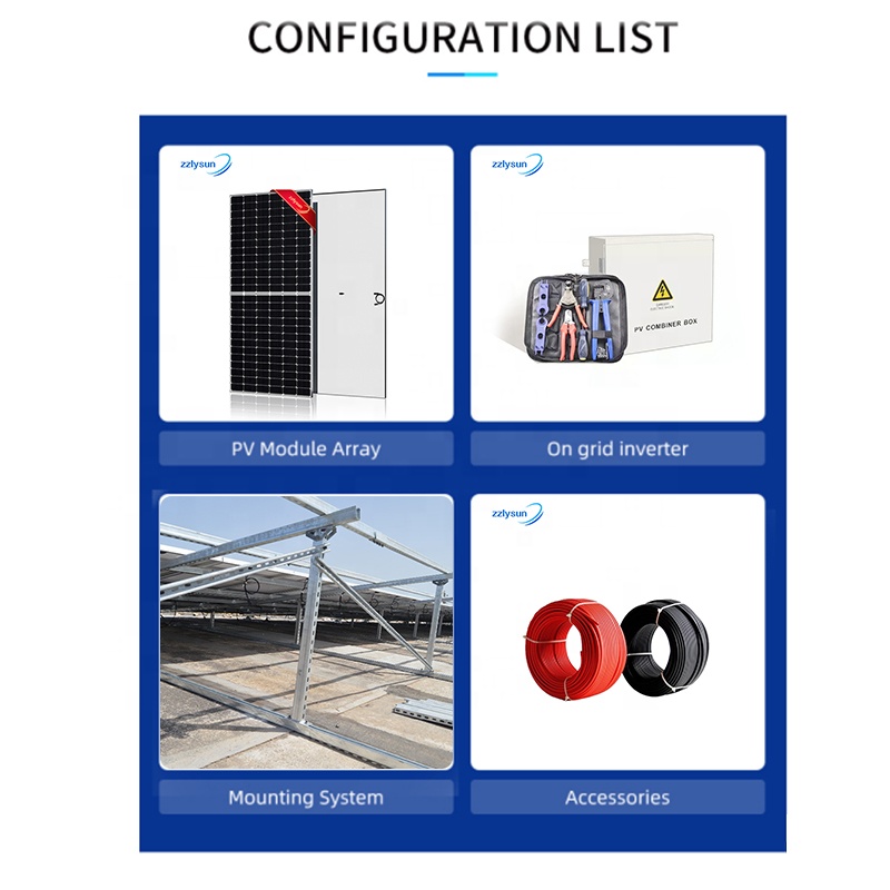 6KW On Grid Solar Energy System MPPT Photovoltaic Home Use System