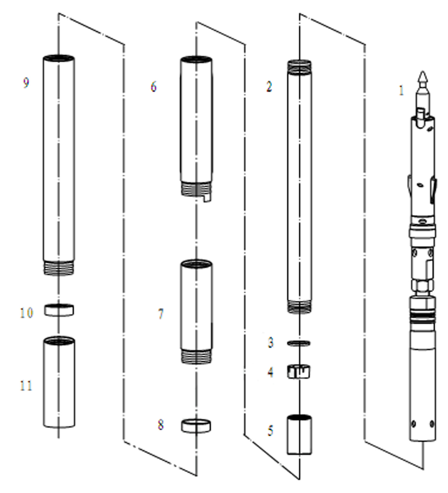 Wireline core barrel BQ NQ HQ PQ for exploration diamond core drilling