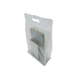 Flat Bottom Opaque Clear Resealable Stand Up Zipper Bag With Handle