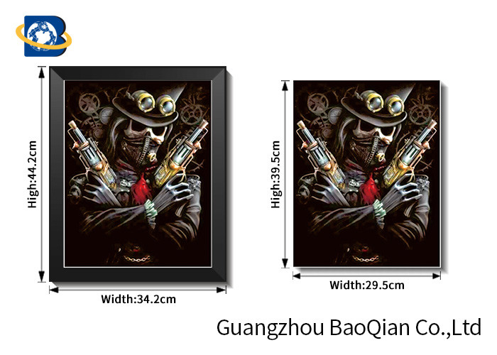 Flipped Customized 3D Framed Picture Of Animation Cool Skeleton For Indoor Decoration
