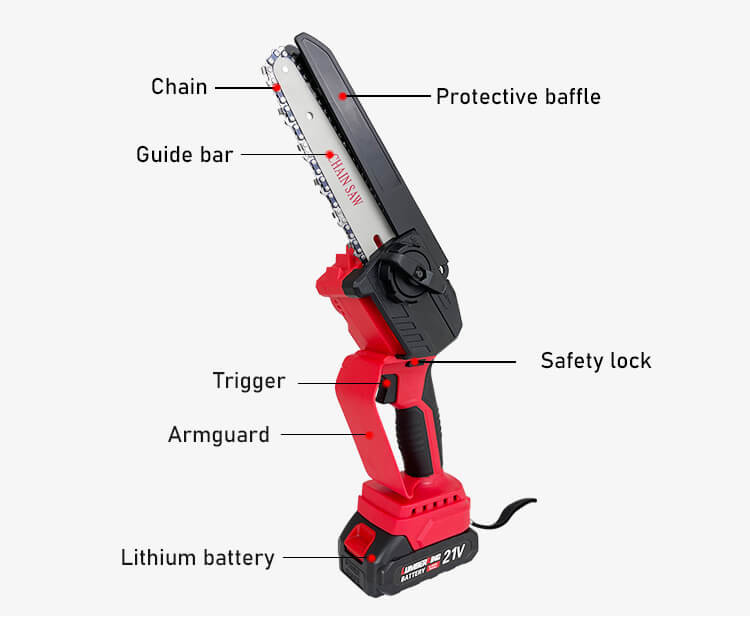 High Power 650W Portable Small Chainsaw Woodworking 21V Brushless Cordless Electric