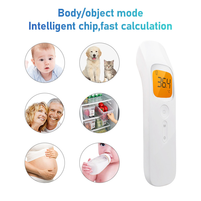 10C To 40C Digital Infrared Thermometer White LCD Forehead Thermometer