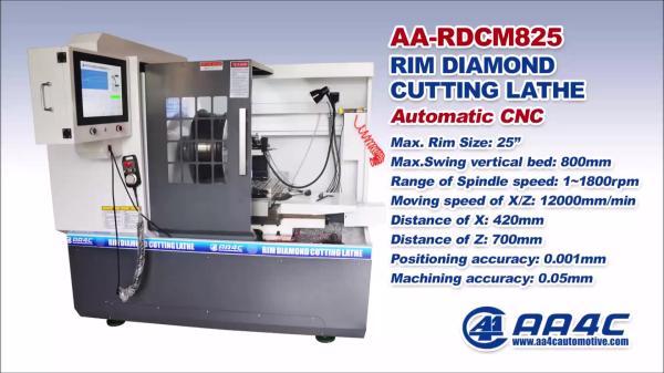 AA4C Automatic Car Alloy Wheel Rim Diamond Cutting machine Rim Refurbish CNC