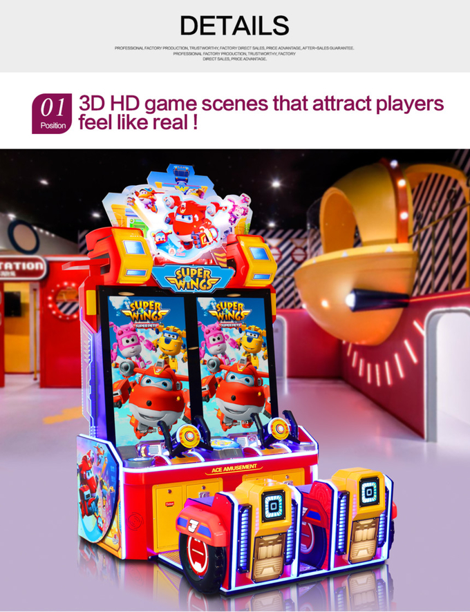 2 players jet plane video game Superwings Skyrocket electronic games machine with IP