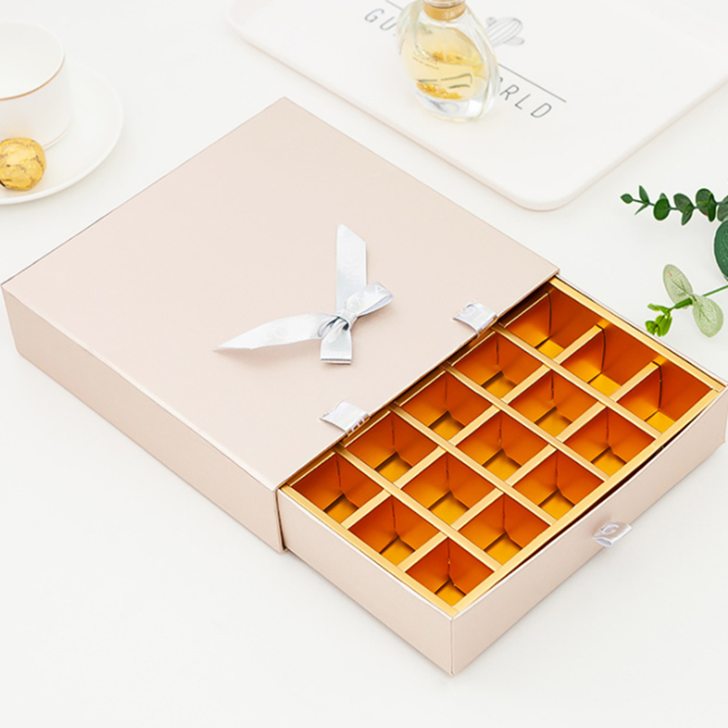 Personalised Truffle Chocolate Box Paperboard Sliding Drawer CMYK Printing