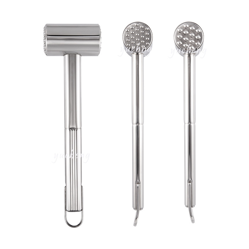 Stainless steel meat hammer double faced meat tenerizer for knock the beef steak pig steak chicken