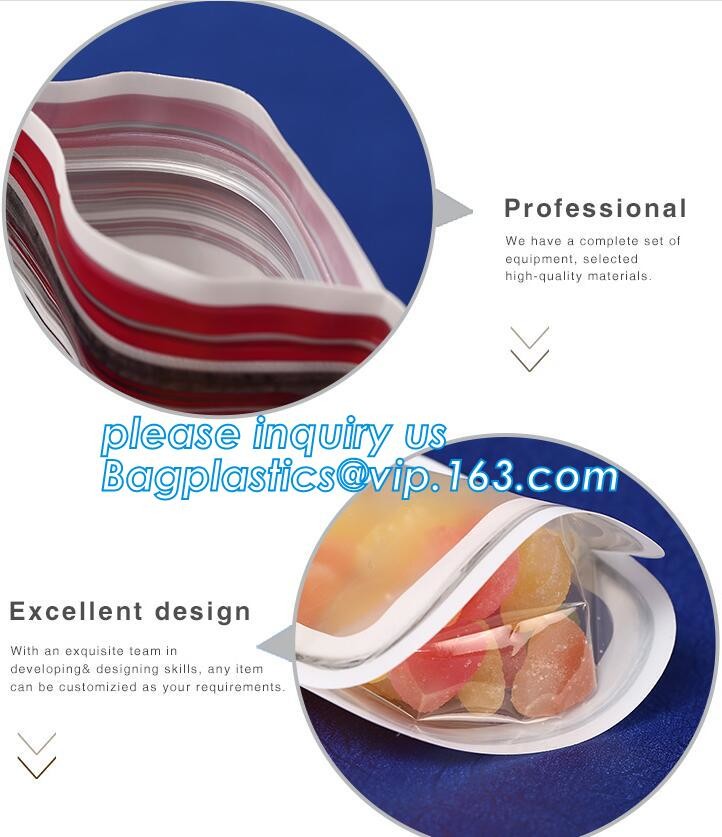 Resealable three -side sealed Aluminum Foil Zip Lock Bag/Food Moisture-proof k Pouch with Custom Logo, bagease