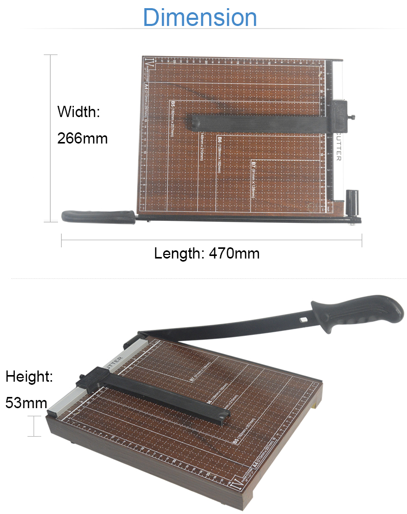 A4 Paper Cutter Wood Manual Guillotine Paper Trimmer for Paper Cutting by ZEQUAN