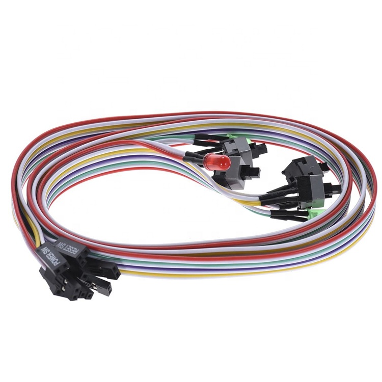 PC Case Computer Motherboard HDD Reset ATX Switch on off Power Cable with Led Light
