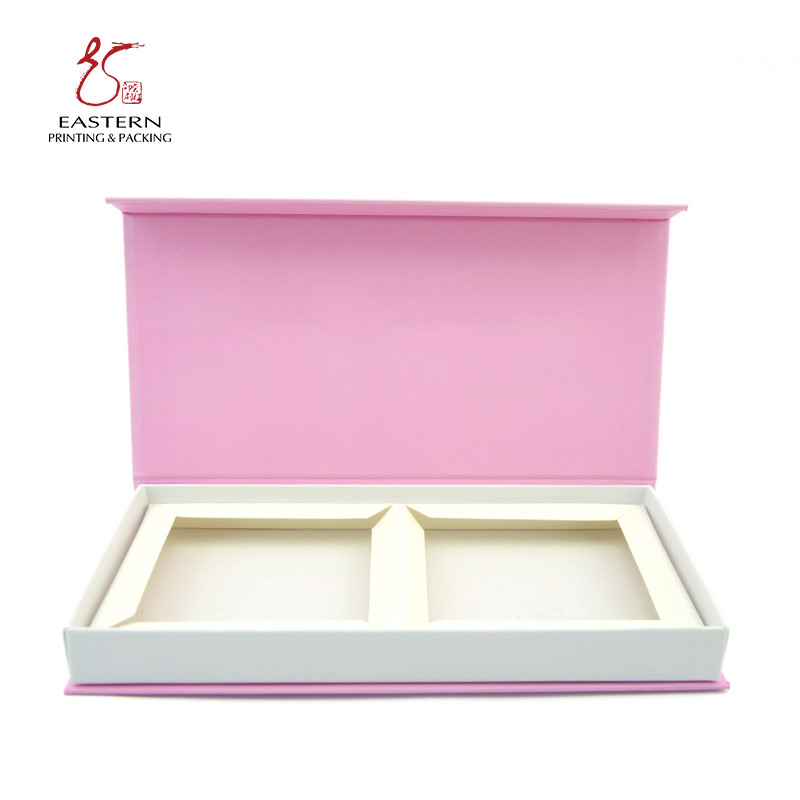 Eastern Pink Color Mink Eyelash Packaging Box With Magnetic Closure