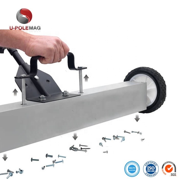 24 Inch Heavy Duty Roofing Industry Wheel Type Pick Up Tools Nails Screws Magnetic Floor Sweeper