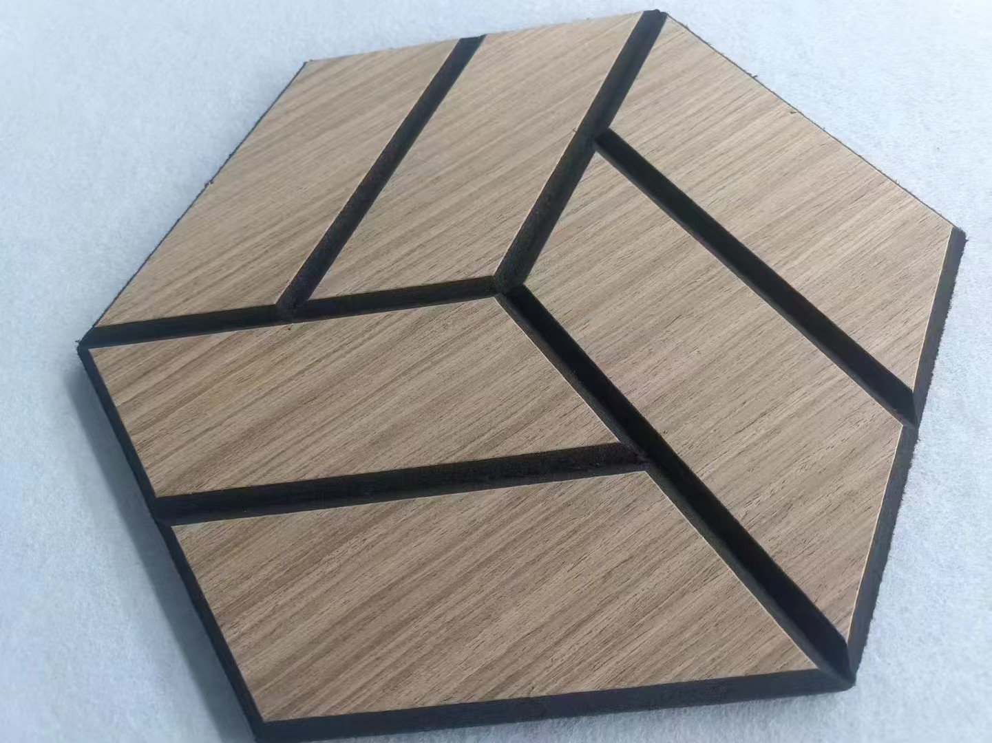 10mm PET Wood Veneer Acoustic Panels Slat Acoustic Decorative Panel No MDF