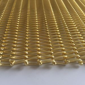Architectural Round Wire Spiral Link Mesh , Decorative Woven Mesh For Stairway