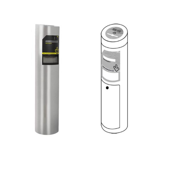 304 Stainless Steel Drop Card Collector Wire Drawing Cylinder For Visitor