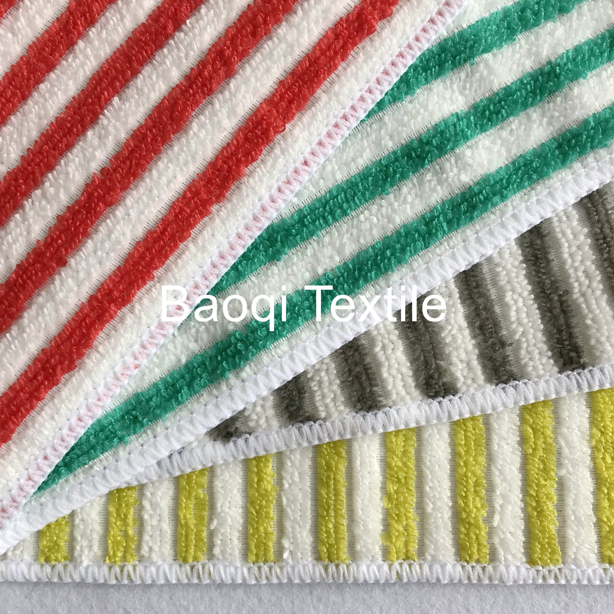 Coloed size 40*40cm microfiber stripe towel polyester plain cleaning towel/ wholesale microfiber dish towels for kitchen