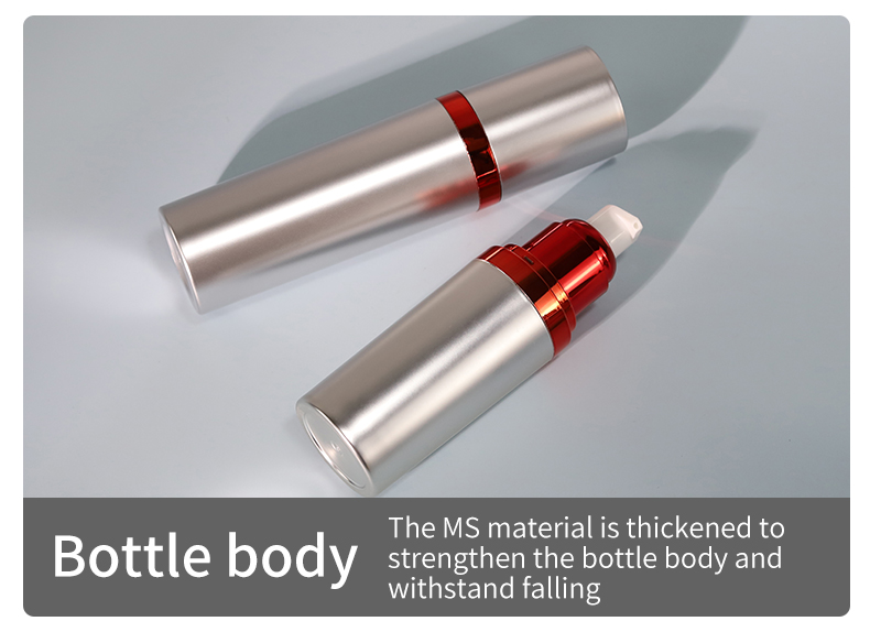 Cosmetic Empty Plastic Bottles 30 50 100 120ml Silver Pump Bottle Luxury For Skin Care