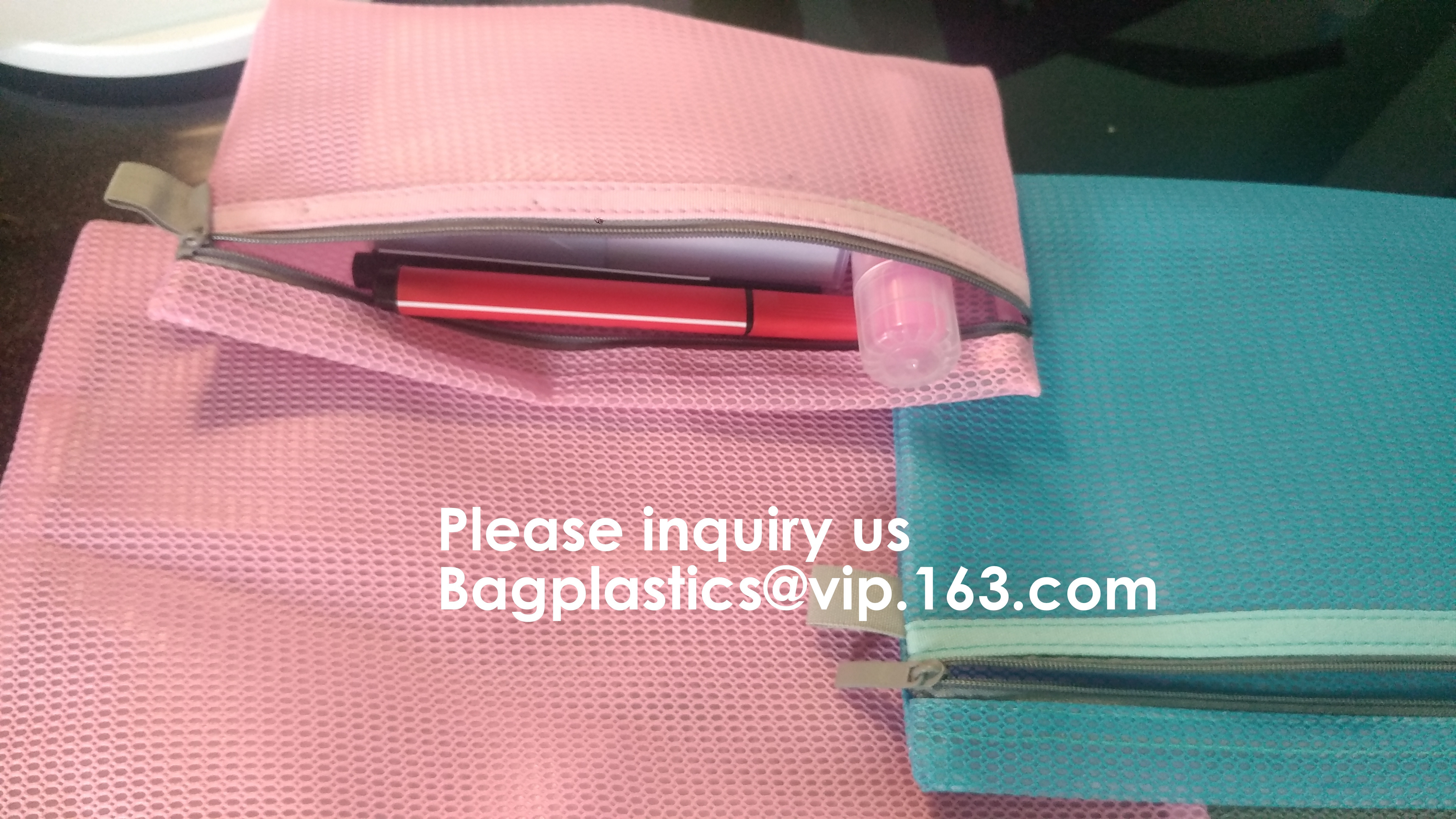 PVC A4/A5/A3 Waterproof Mesh Transparent Zipper File Folder Bag,A4 Double Zipper Mesh File Storage Bag With Color