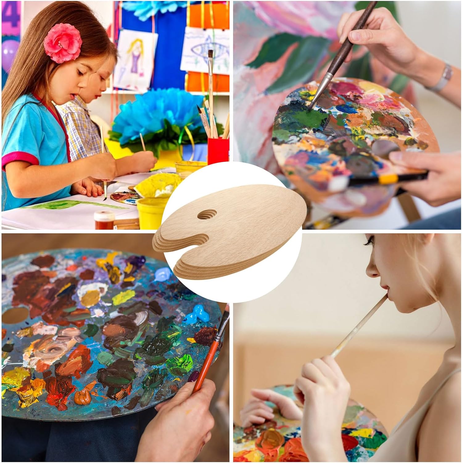 Wood Paint Palette, Art Pallet for Painting