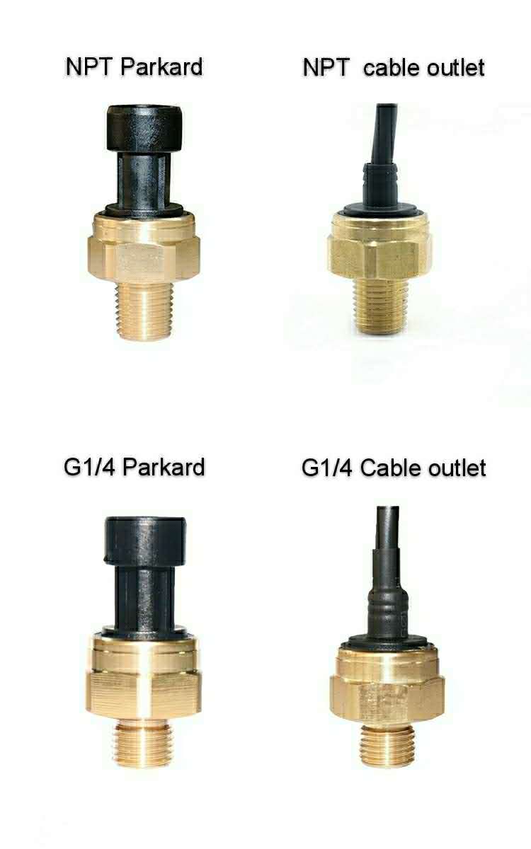 Brass Electronic Water Pressure Sensor , 10 Bar 20 bar 1 4 Npt Pressure Sensor