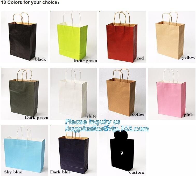 Flower carrier bag with different color customized pot plants kraft paper bag with handle,stamping logo fancy paper flow