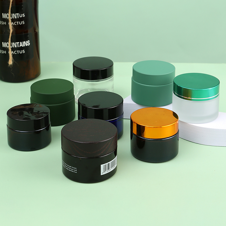 Logo/Graphic Design Borosilicate Glass Round Storage Jars with Childproof Cap in Black Matte and White Matte