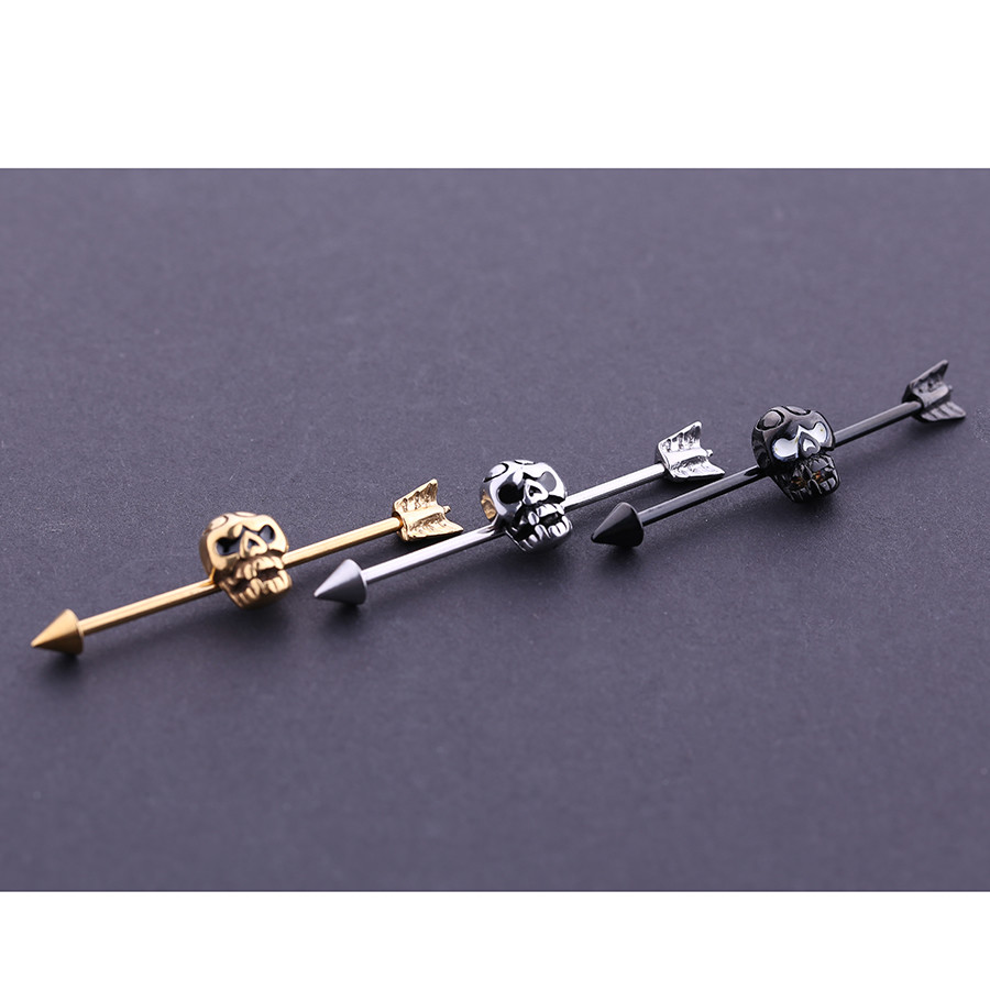 Hot Sale Skull Industrial Piercing Industrial Barbell Body Piercing Jewelry