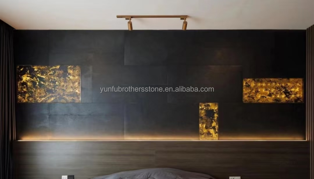 Flexible Slate Stone Sheets Wall Cladding in Modern Design for Hotel Villa Interiors