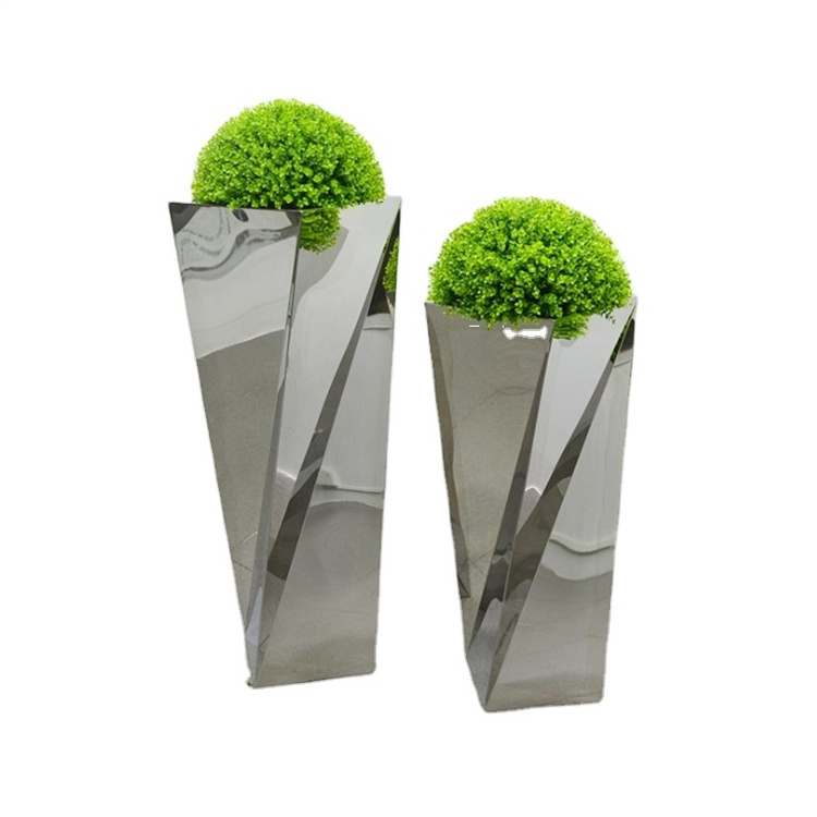 Rotation style tall metal bucket flower pots and planters