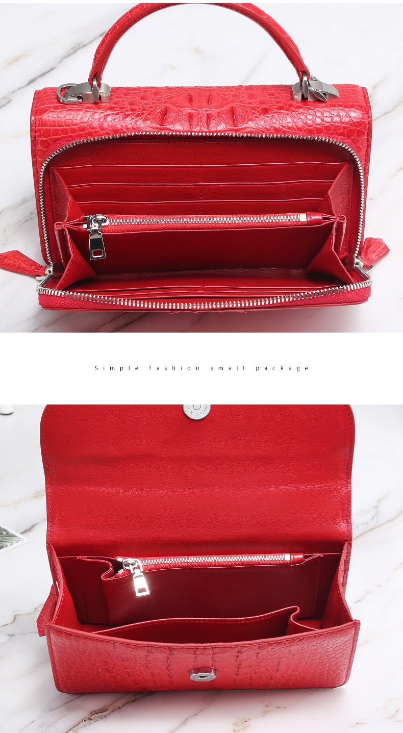 Fashion Designer Genuine Crocodile Leather Women Small Handbag Purse Authentic Alligator Skin Female Flap Shoulder Bag
