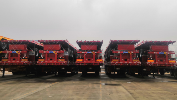 Promotional Flatbed Truck Semi Trailer 2 3 4 Axles 50 60 80 100 Ton With Twist lock 40ft 20ft platform container semi trailer