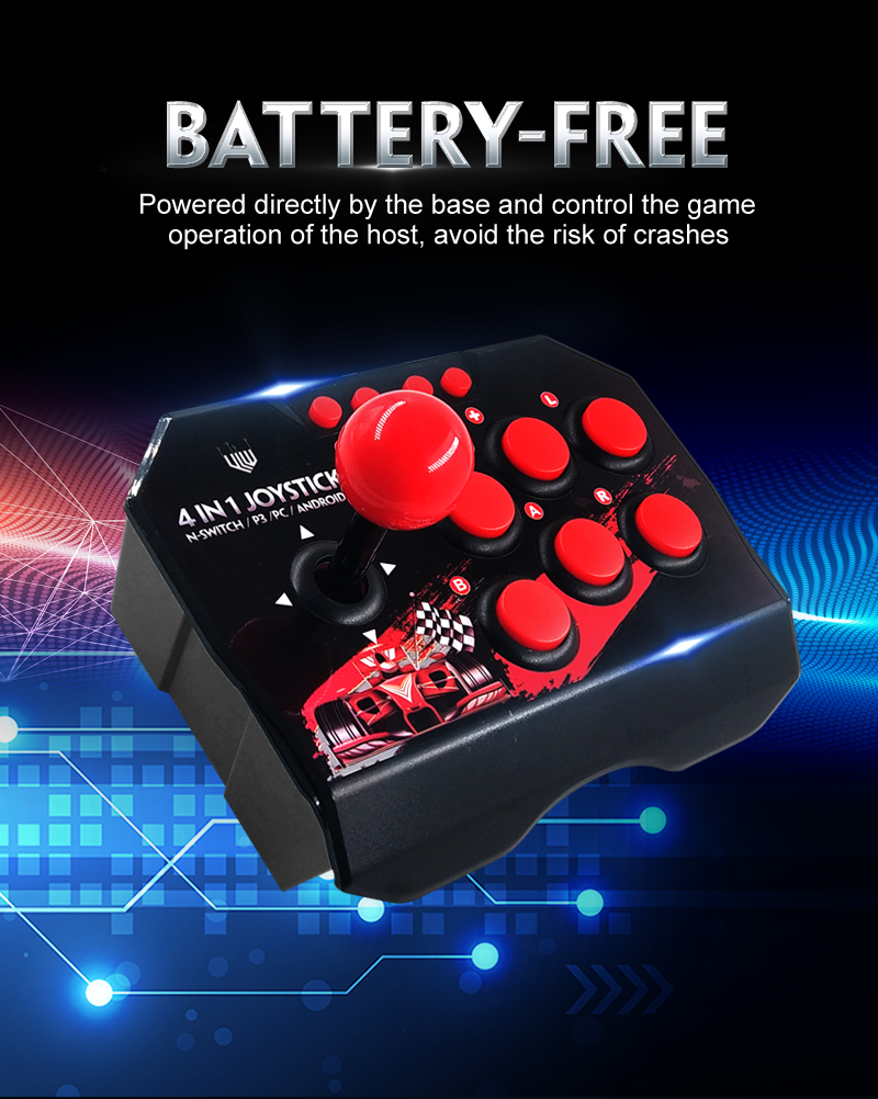 Wholesale Price 4-in-1 Retro Arcade Station USB Wired Rocker Fighting Stick Game Joystick Controller For Android TV Games