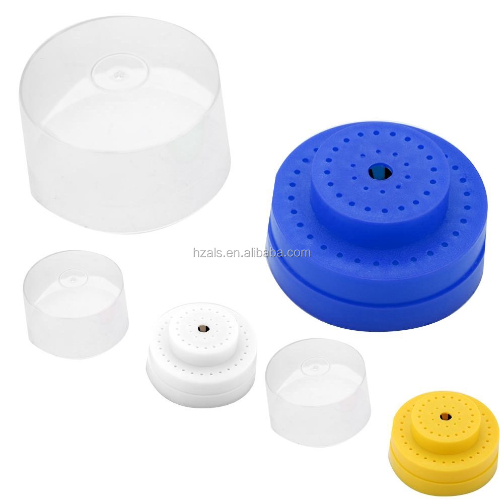 60 Holes Slots Round Dental Bur Box Organizer Block Holder 3 Colors OEM