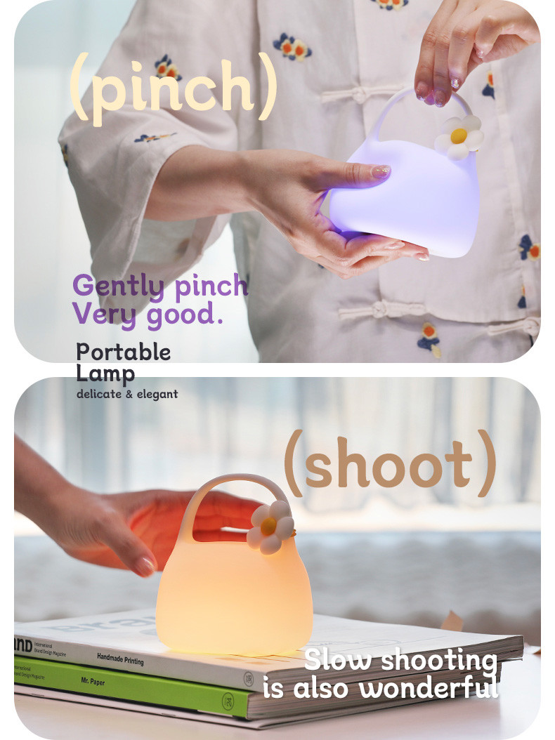 Custom Logo Portable Clapping Touch Control LED Night Light New Design Birthday Gift Bedroom Silicone Atmosphere USB Rechargeable