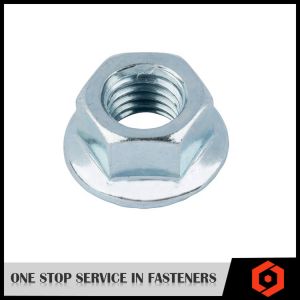 Carbon Steel Hexagon Flange Nuts Hexagon Locking Nuts With Flange Flower Teeth