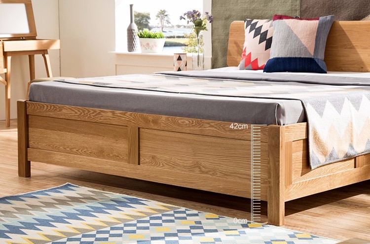 Oak Drawer Wooden Box Bed