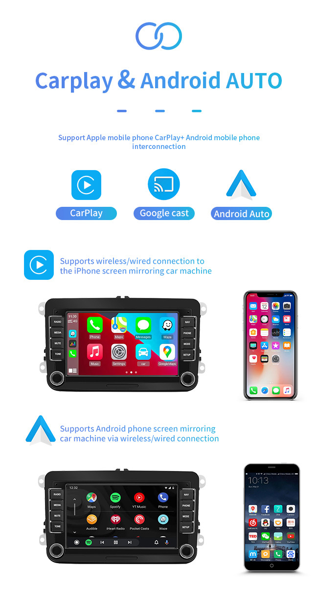 VW Car Android GPS Navigation 7 Inch With WiFi BT Phone Music IPS HD