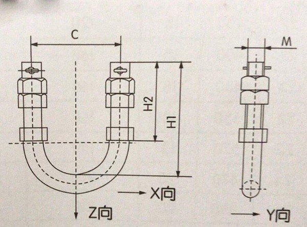 Silver Color Pole Accessories U Type Bolts For Tower Fasteners Tower Fittings