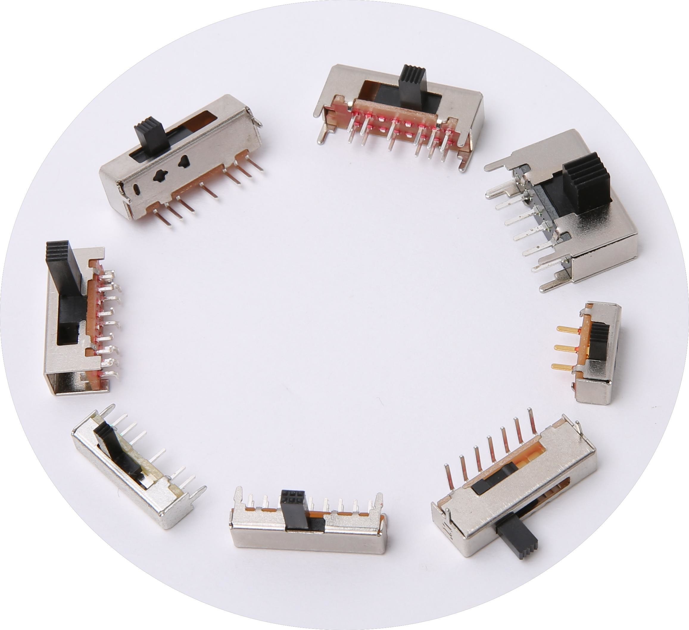 OEM Micro Miniature Slide Switch 2 Position 1 Pole With PCB Through Hole Insert