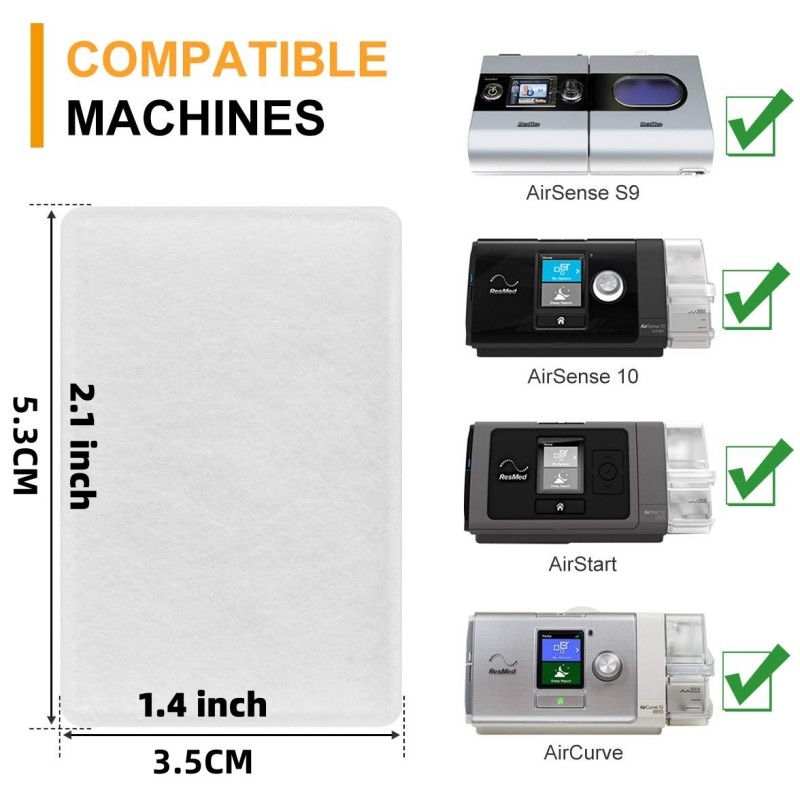 BV Disposable Cotton CPAP Filters For Resmed Airsense S9 S10 CPAP Air Filter
