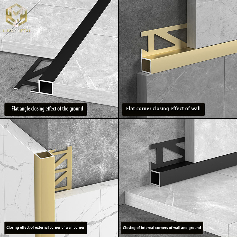 Tile Corner Edging Trim Golden Aluminium Tansition Decorative Strip