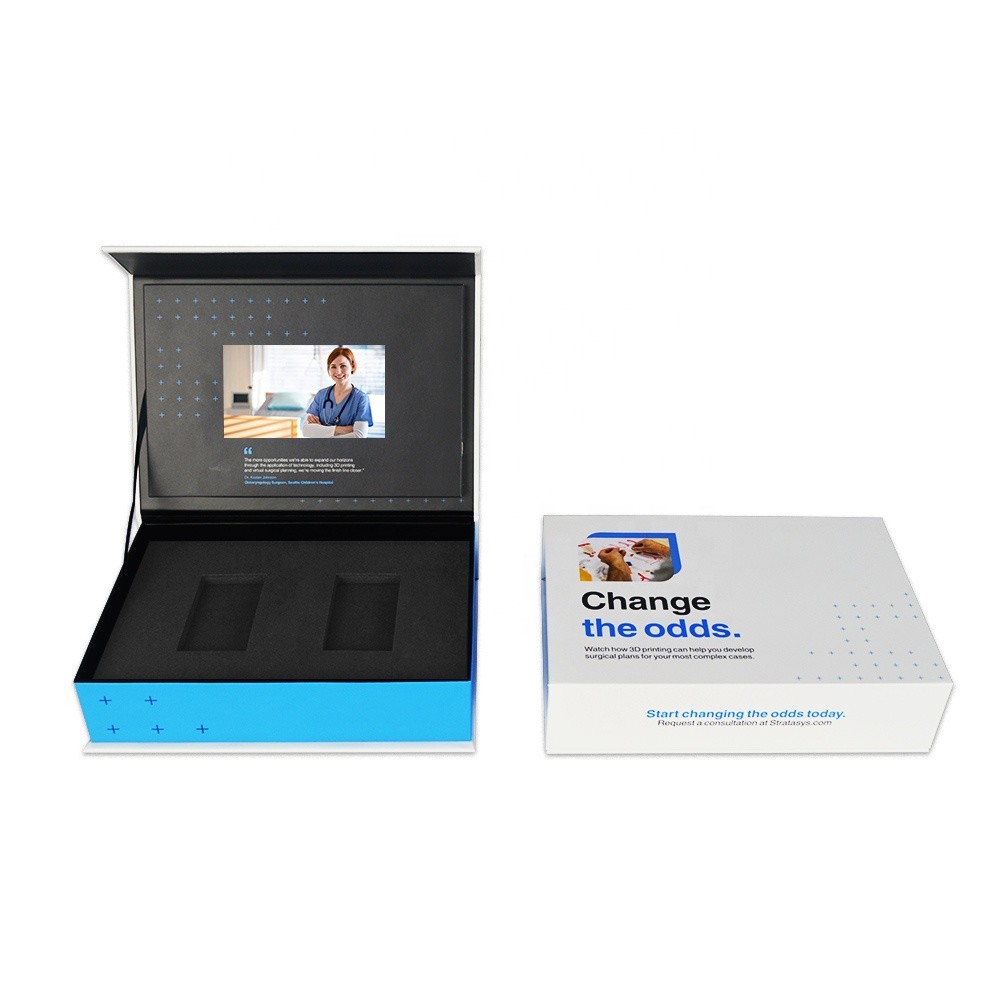 custom print gift box with LCD screen 7 inch/10 inch LCD video box for new product launch